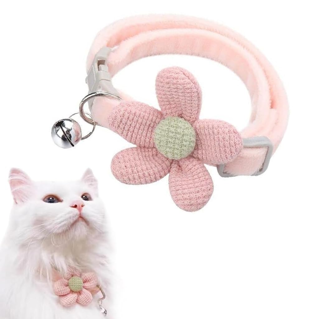 Qpets Cat Collar Pet Collar Cute Pink Flower Cat Collar with Bell, Lovely Cat Collar Quick Release Adjustable Cat Collar Soft Plush Collar Cat Gift Cat Collar Qpets Cat Collar Pet Collar Cute Pink Flower Cat Collar with Bell, Lovely Cat Collar Quick Release Adjustable Cat Collar Soft Plush Collar Cat Gift Cat Collar